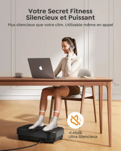 Plateforme Vibrante Oscillante, Burever 150W Plateforme Vibrante Perte de Poids avec Massage Silencieux des Pieds, 99 Niveaux d'Intensité et 5 Programmes avec 2 Bandes de Résistance & Télécommande Noir
