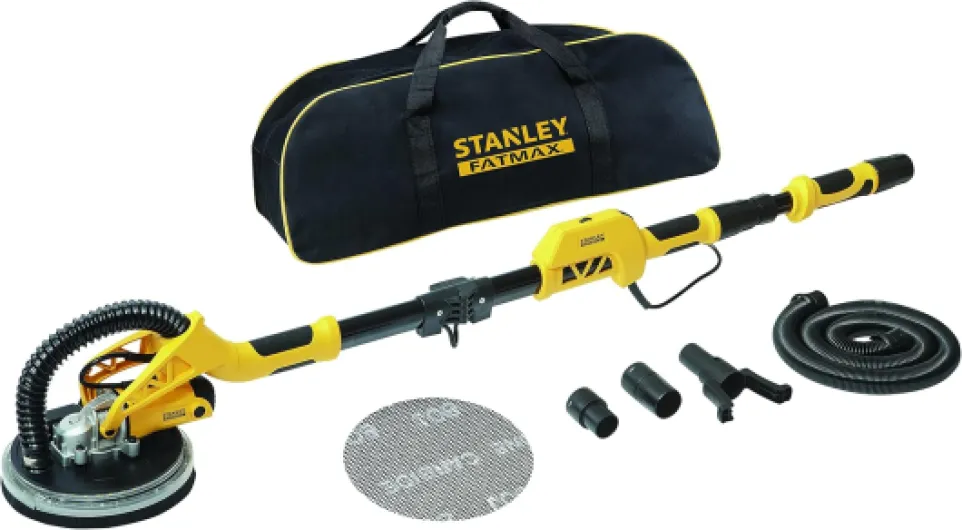 FATMAX Ponceuse Longue Portée à Cloison Sèche Filaire 750W 1700 trs/mn Anneau Lumineux LED Gamme FATMAX Robuste & wolfcraft 2287000 Lot de 5 Patins maille Carbure/Silicium G120 ø 225 mm gris