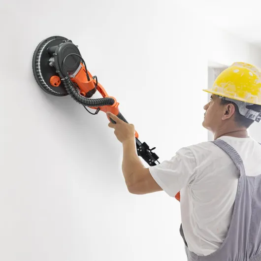 Ponceuse Girafe Aspirante 750W, Ø225mm, Lumières LED, 6 Vitesse, 800-1500 tr/m, Ponceuse Mur et Plafond Électrique Pliable avec Manche Télescopique, 12 Disques Abrasifs 80-240, Sac de Transport