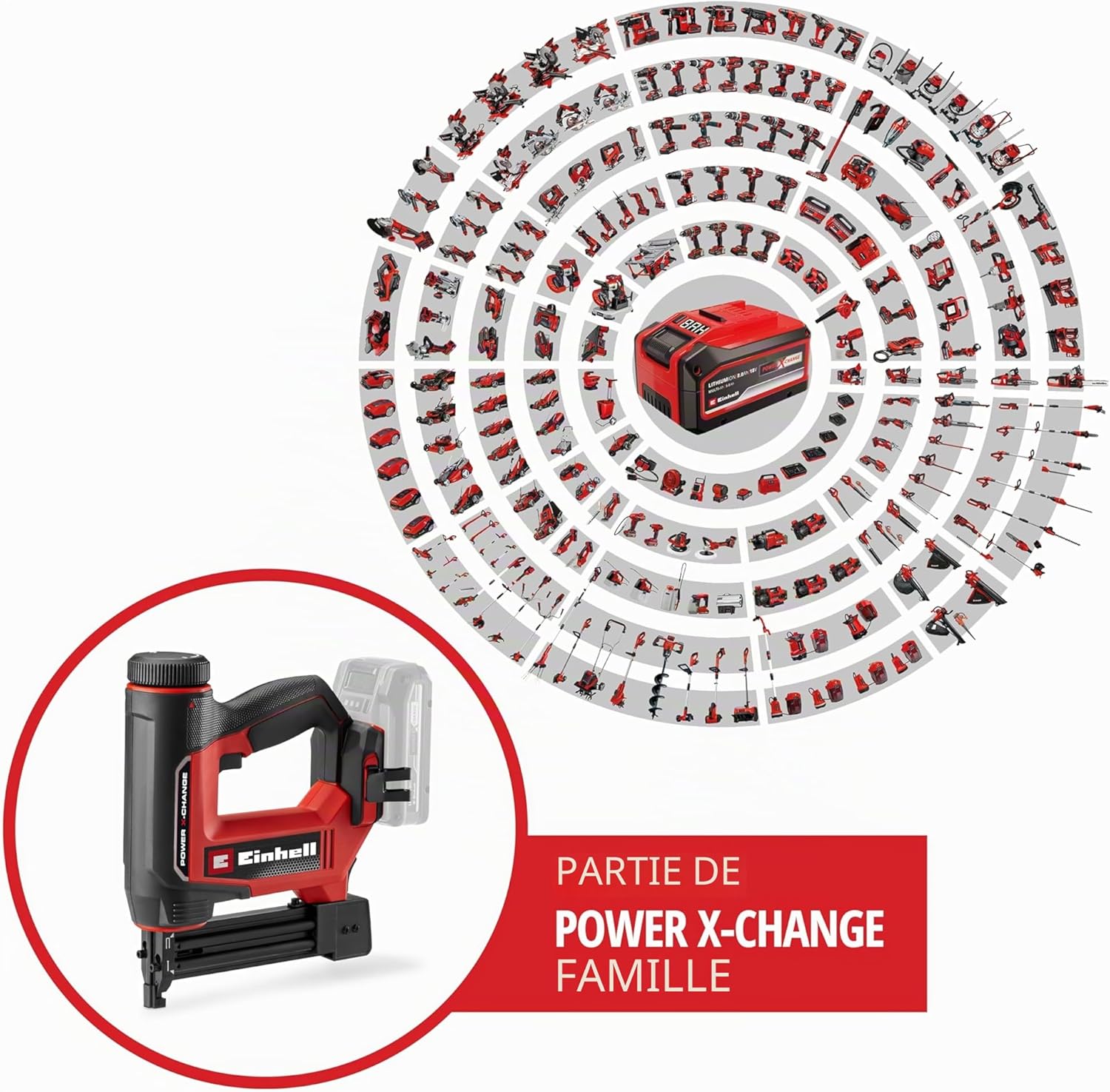 Agrafeuse-cloueuse sans fil TE-CN 18/32 Li-Solo Power X-Change (18 V, 20 coups/min, agrafes 25 mm max., clous 32 mm max., avec 300 agrafes/300 clous, sans batterie) Solo: Sans Batterie ni Chargeur Modern Compact