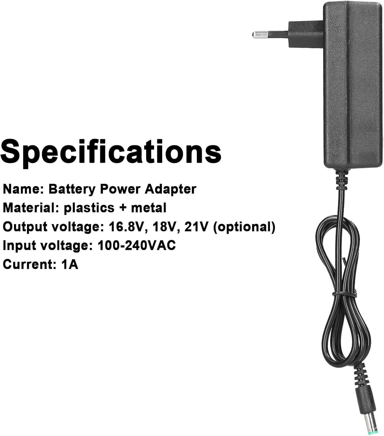 Chargeur Batterie Lithium 16.8V 18V 21V Charge Rapide Protection Multiple,Adaptateur pour Outils Electriques avec LED Indicateur Compact 10cm/3.9inch pour Usage Multiple (18V)