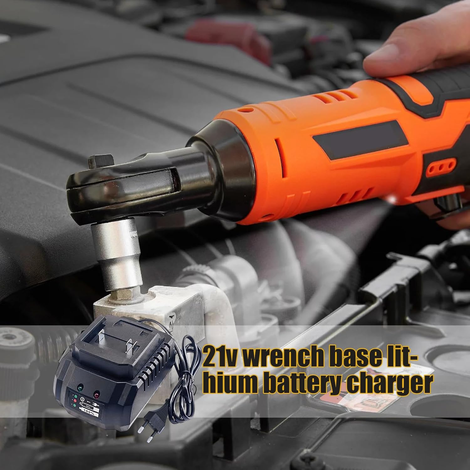 Chargeur De Batterie Lithium-ION 21V-Intelligent Chargeur Rapide pour Outils Électriques avec Porte-clé Humanisé - Charger Puissant pour Les Machines De Forage, Angle Grinder, Schra