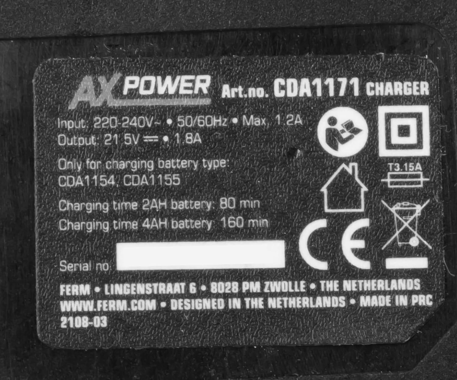 AX-Power - Chargeur Rapide 20V - Base de Charge Rapide
