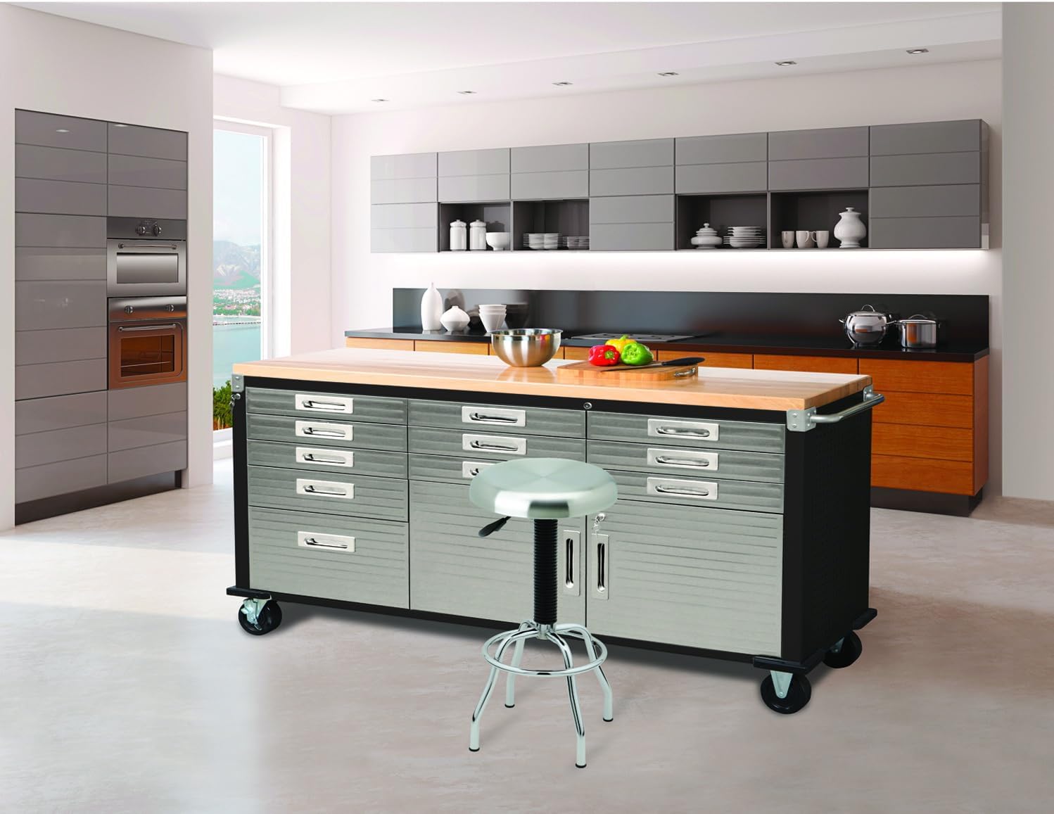 UltraHD® l'établi Mobile de 11 tiroirs, pour Garage, Bureau, Atelier, 182,9 x 50,8 x 95,2 cm, Graphite Servante d'atelier 182,9 x 50,8 x 95,2 cm Graphite