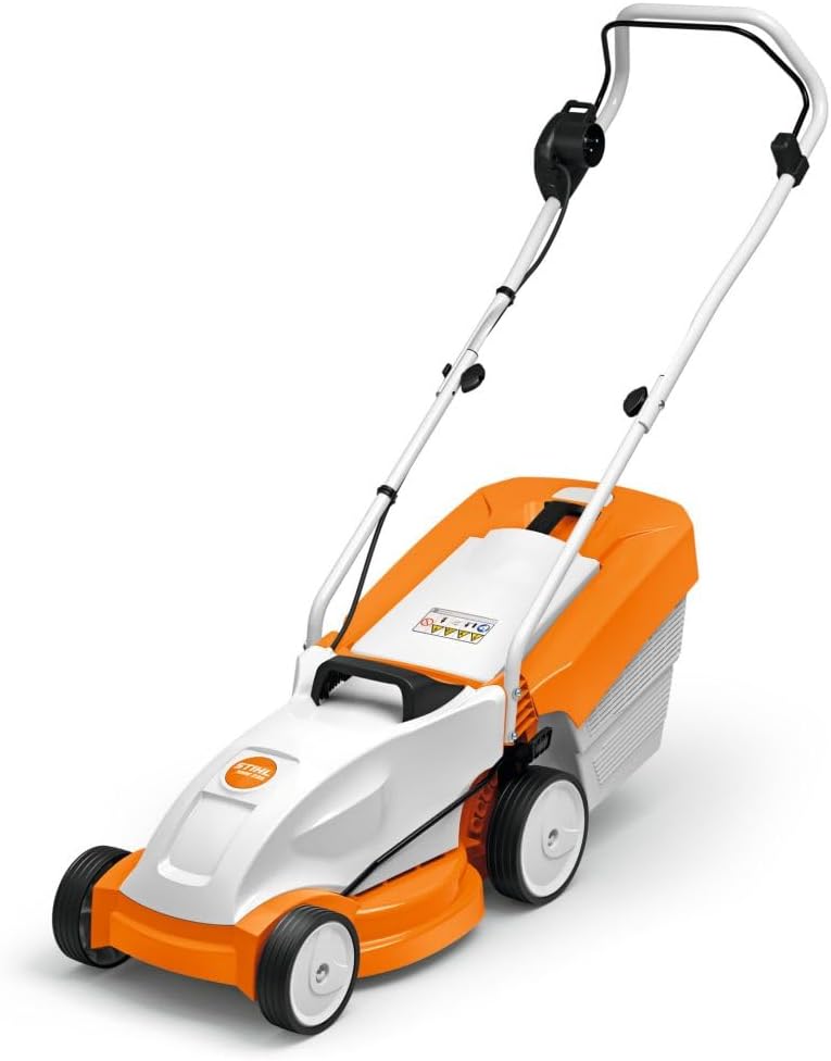 Stihl Tondeuse électrique légère RME 235 1,2 kW 13 kg Largeur de coupe 33 cm Avec ramassage d'herbe de 30 litres, indicateur de niveau inclus