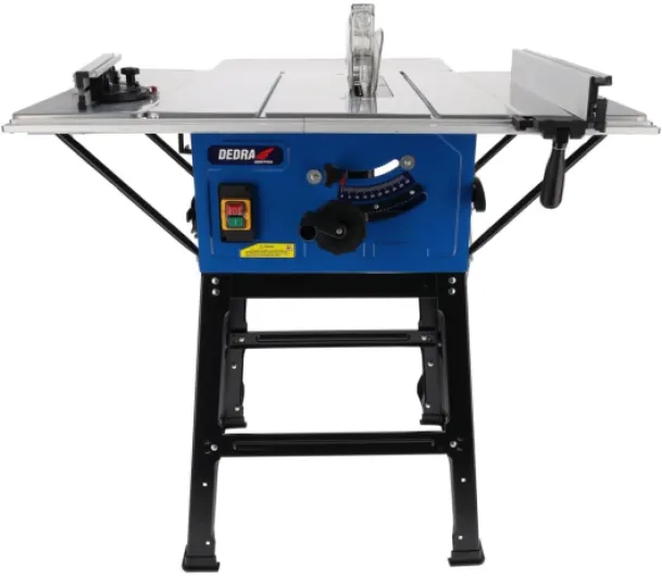 DEDRA Scie de table pour bois, raboteuse, scie circulaire 2000 W, lame de scie de 254 mm, avec trois disques inclus, 4800 tr/min, épaisseur de coupe max - 87 mm, scie circulaire de table pour