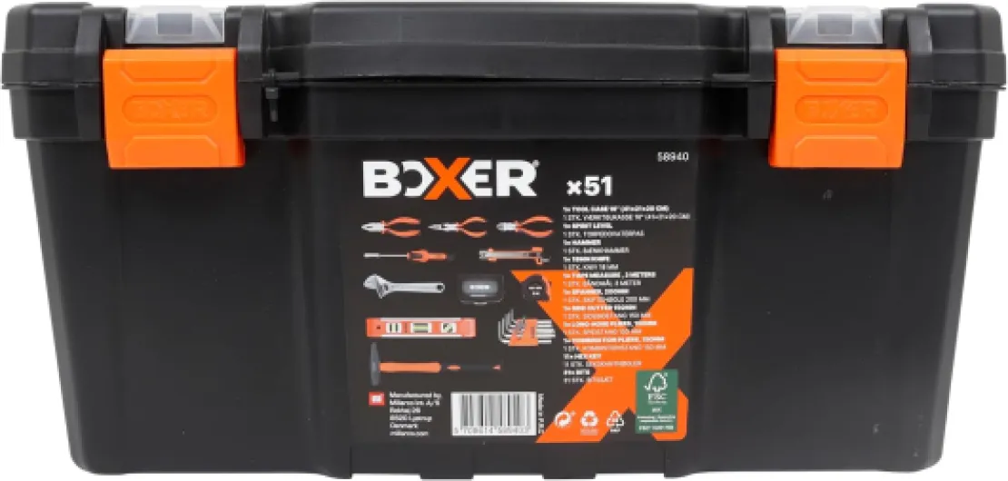 BOXER® Caisse a Outil Complete avec 51 pièces - Malette Outils avec de nombreux outils différents, vous êtes donc couvert pour tous les projets