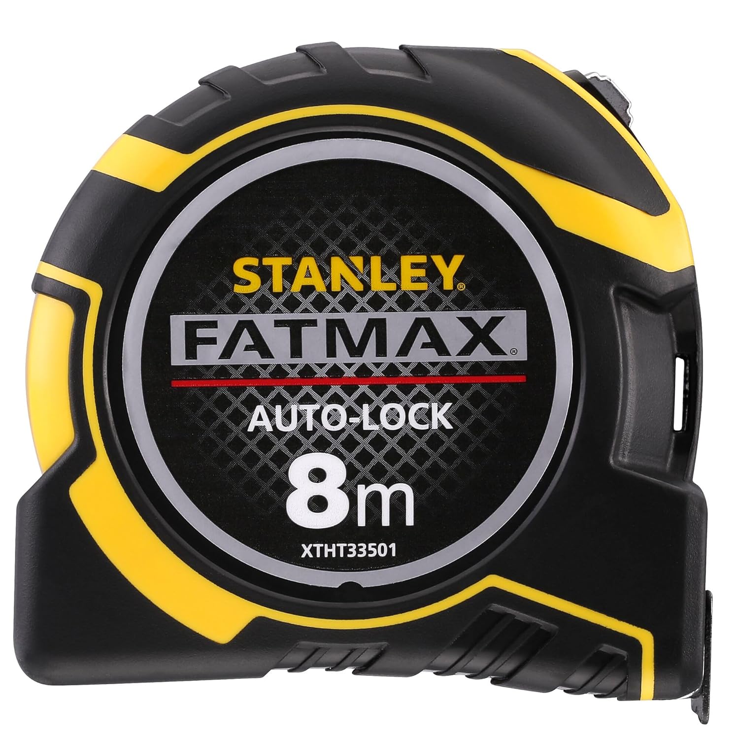 STANLEY - Mesure auto lock 8 M x 32 mm - ruban large - crochet avec position du zéro réel -boitier ergonomique bi matière - trou d'accroche pour dragonne - XTHT0-33501
