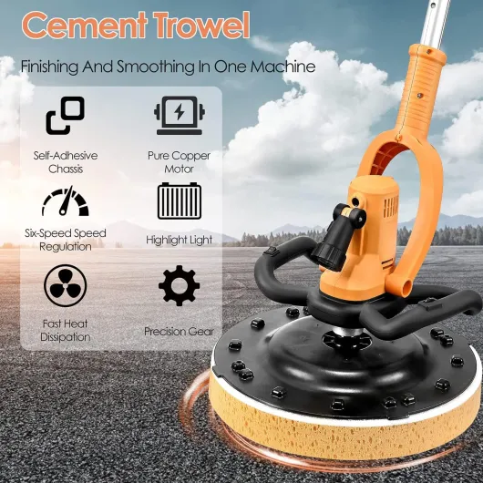Ponceuse pour cloisons sèches, Ponceuse électrique pour cloisons sèches avec 6 Vitesses Variables 280-2800 Min, Ponceuse de Sol sans poussière pour Plafond en Pop-Corn, parquet, etc,220V